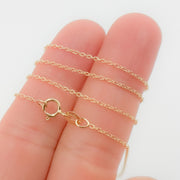 14K Solid Yellow Gold Cable Necklace
